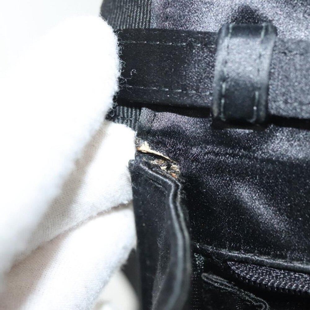 Authentic Salvatore Ferragamo Vala Shoulder Bag Satin Black Gold - Picture 3 of 16